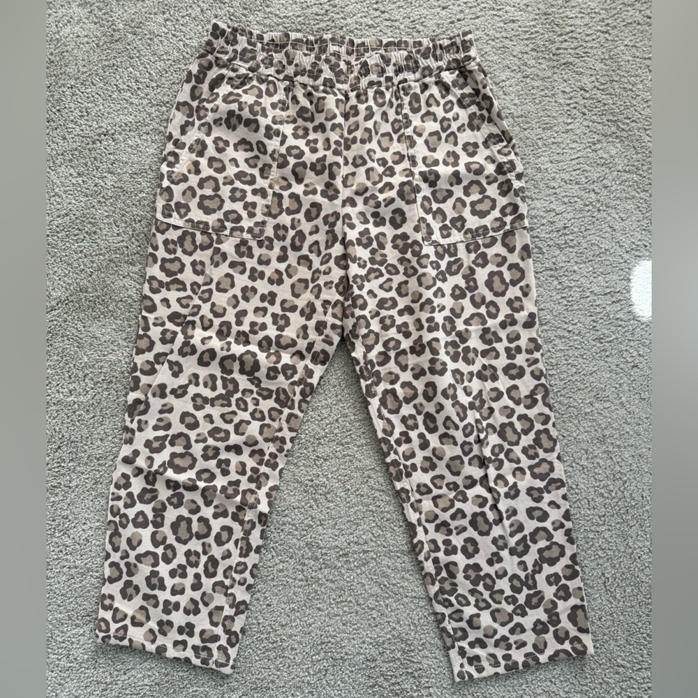 MONROW Leopard Cotton Pocket Pant Small